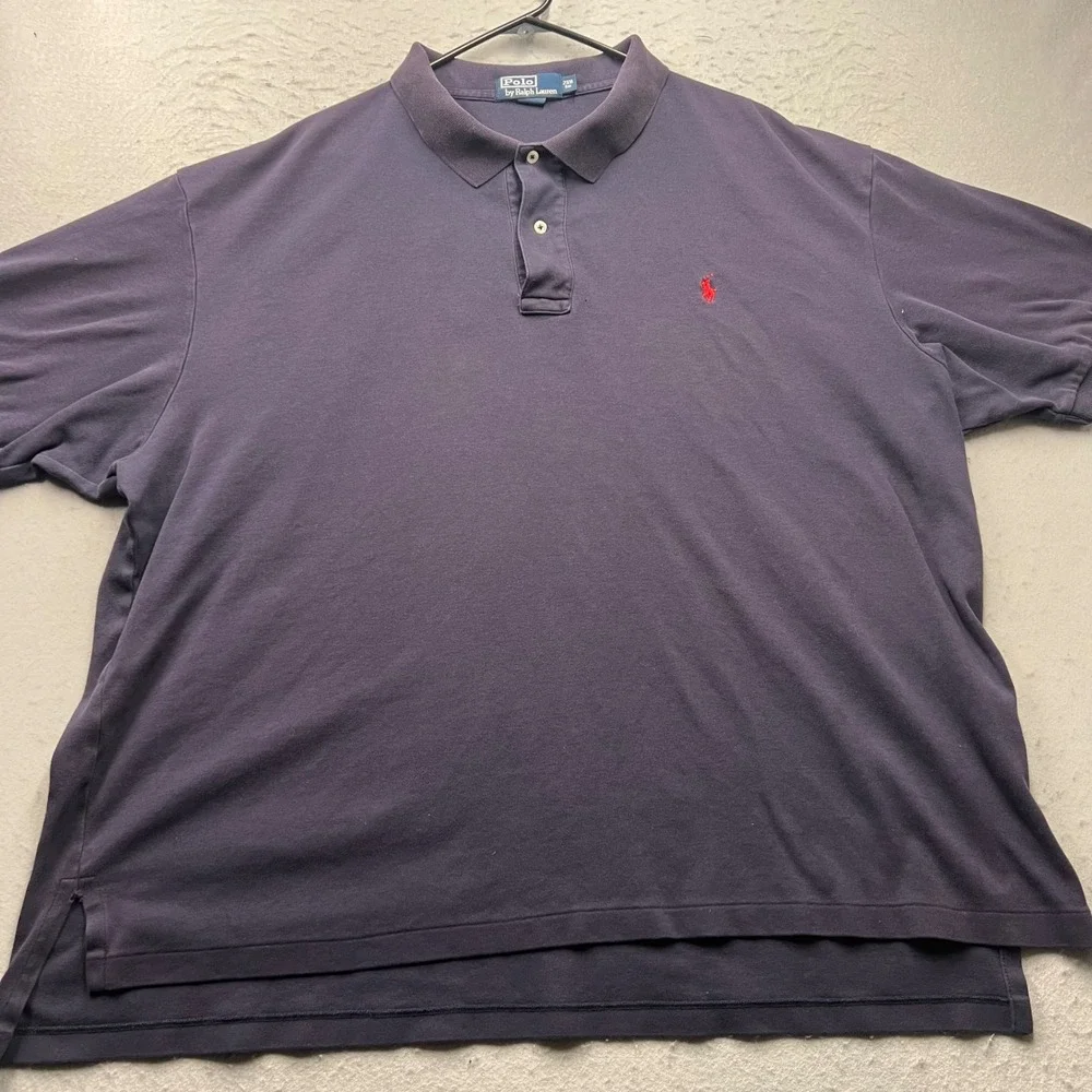 Polo Ralph Lauren Mens 2XB Big Navy Blue Short Sleeve Cotton Polo Shirt Red Pony